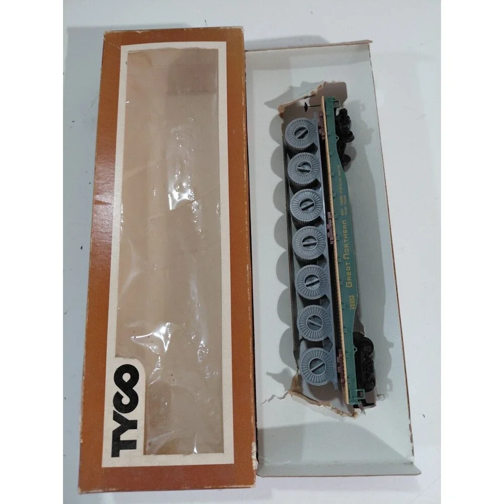 Tyco 335: 300 HO Gauge Model Railroad Great Northern Flat & Cable Load w/Box